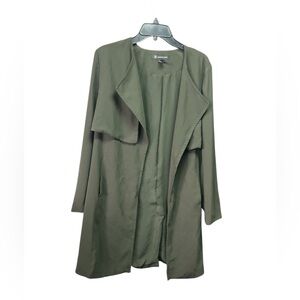 INC International Concepts Green Drape Trench Coat